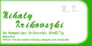 mihaly krikovszki business card